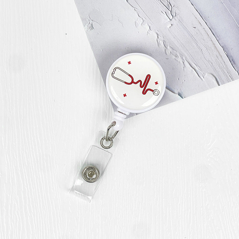 Wholesale 5pcs Creative Doctor Brooch Nurse Badge Badge Chest Clip Student Card Holder Work ID Collar Scalable Easy Pull Keychains